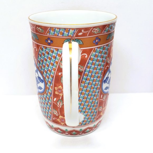Imari Crest Otagiri Mugs Japan Gold Rim Red Blue Vintage Asian Lot Set x3 - Picture 10 of 12